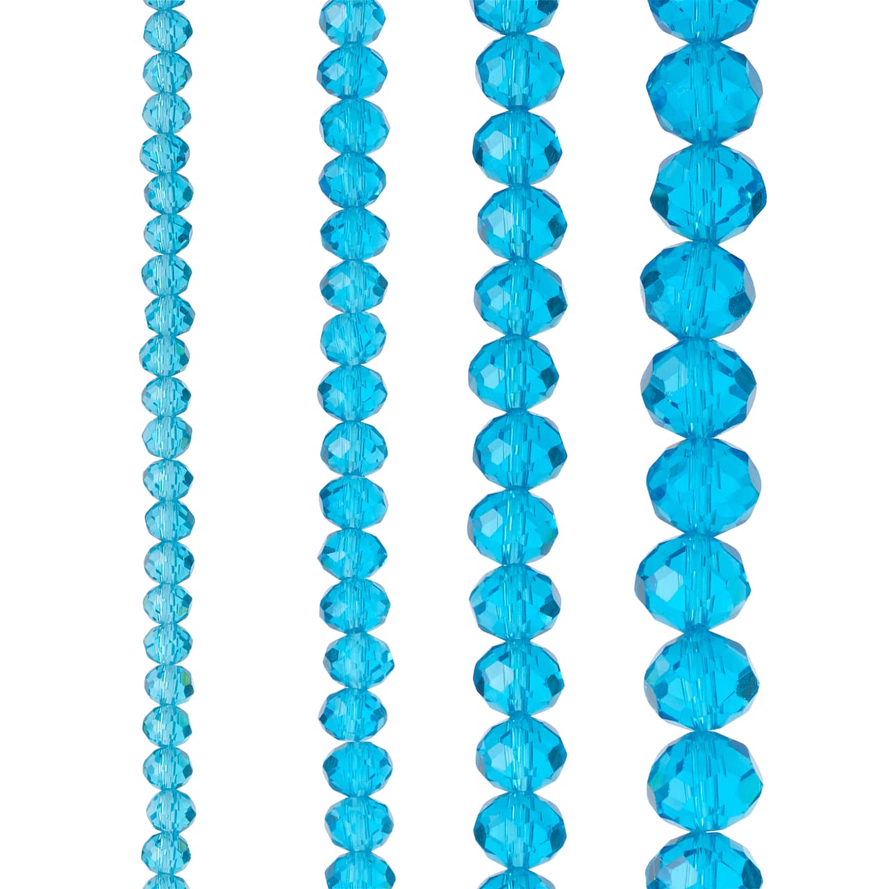 12 Packs: 4 ct. (48 total) Turquoise Faceted Glass Rondelle Beads by Bead Landing™